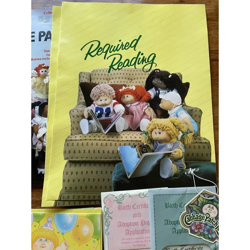 VTG Cabbage Patch Kid Lot Birth Certificates Adoption Papers Birthday Cards‎ 80s